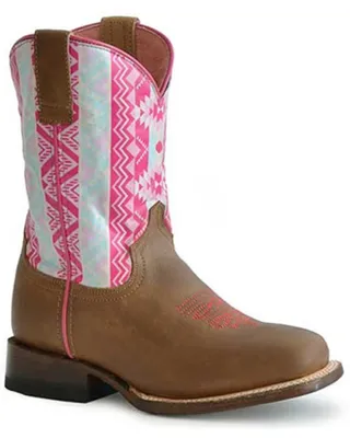 Roper Little Girls' Southwestern Western Boots - Square Toe
