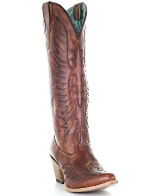 Corral Women's Cognac Embroidery Western Boots - Medium Toe
