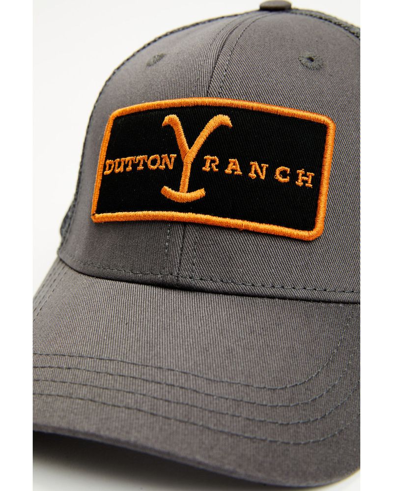 Changes Men's Gray Yellowstone Dutton Ranch Logo Patch Mesh-Back Ball Cap