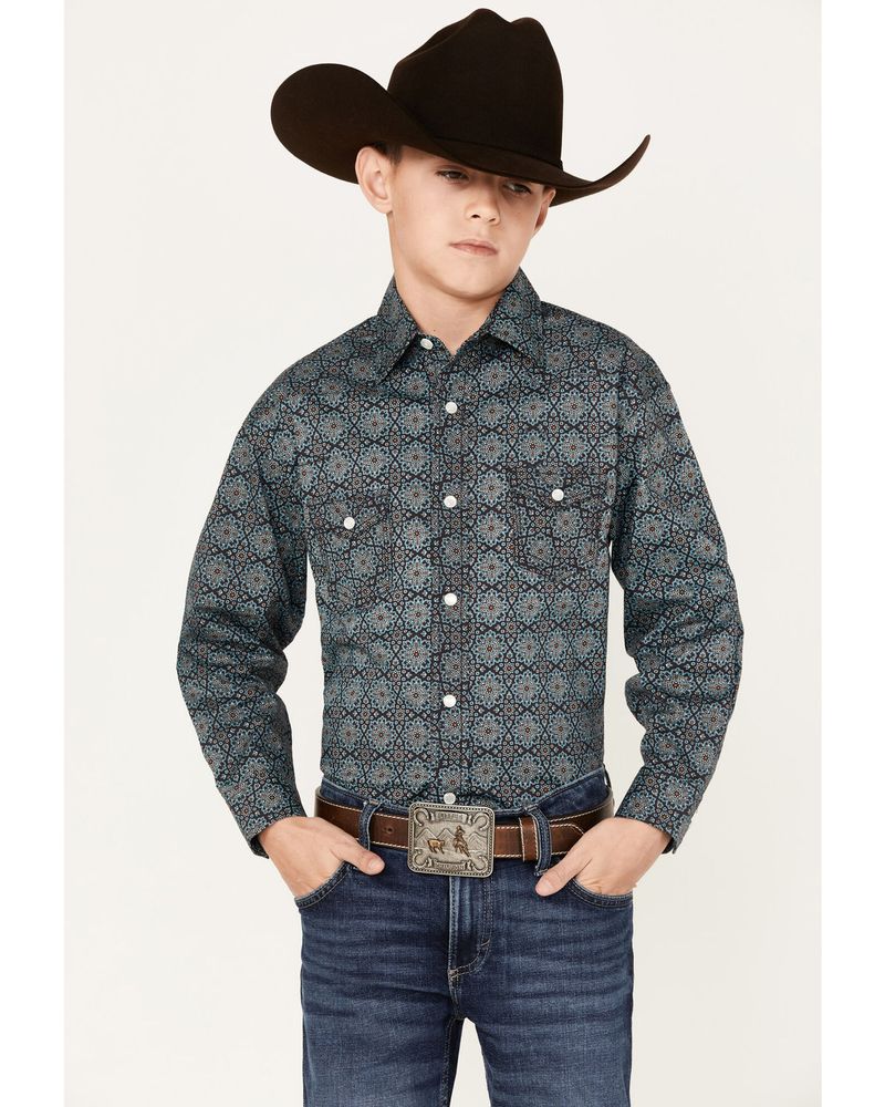 THE COWBOY BY VEXIL BRAND - PEARL SNAP - NAVY GEO PRINT