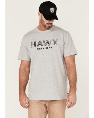 Hawx Men's Camo Logo Graphic Work T-Shirt