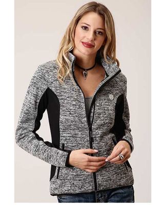 Roper Women's Grey Bonded Fleece Zip Jacket