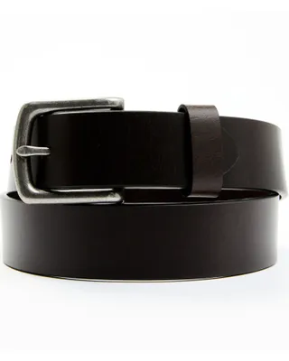 Hawx Men's Dark Brown Beveled Edge Leather Belt