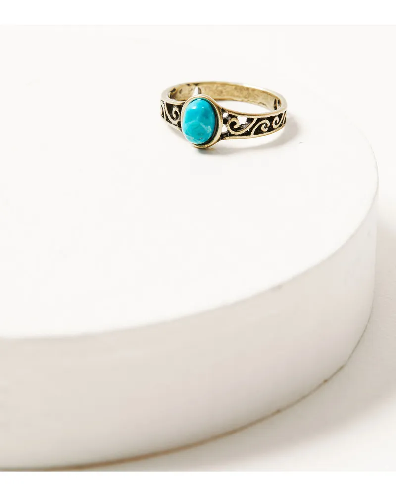 Shyanne Women's 5-piece Gold & Turquoise Ring Set
