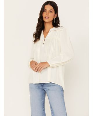 Jolt Women's Lace Trim Long Sleeve Shirt