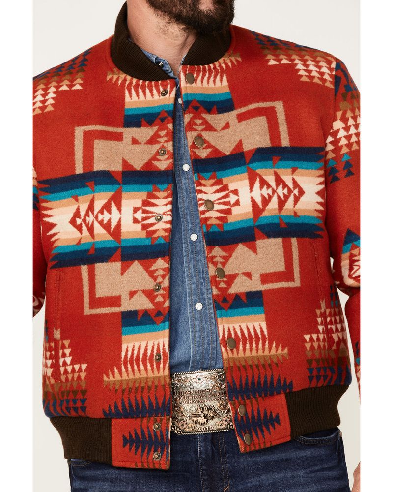Pendleton Men's Gorge All-Over Print Quilted Snap Bomber Jacket