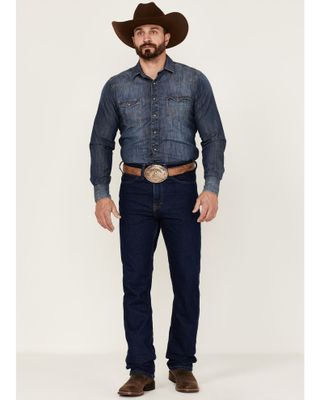 Blue Ranchwear Men's Bucking Horse Dark Wash Rigid Slim Straight Jeans