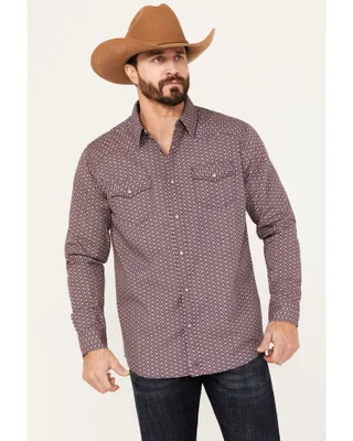 Moonshine Spirit Men's Southwestern Print Long Sleeve Western Pearl Snap Shirt