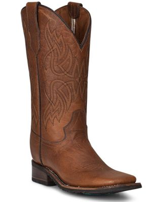 Circle G Women's Embroidered Leather Western Boots - Broad Square Toe