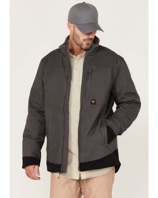 Hawx Men's Weather Ripstop Zip-Front Hooded Sherpa Work Jacket