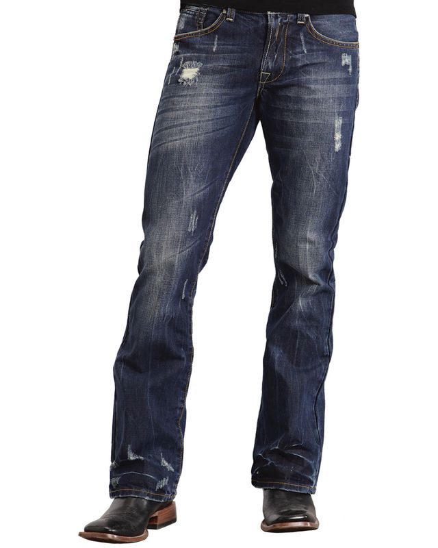 Rock & Roll: Slim Fit Stretch Straight Light Vintage Rope Stitch Pocket  Bootcut Jeans