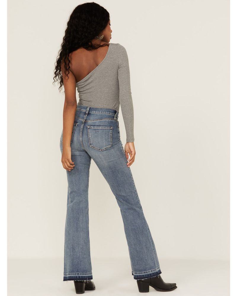 Sneak Peek Women's Vintage High Rise Release Hem Flare Jeans