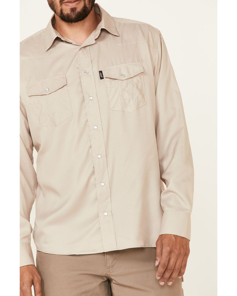 Gibson Men's Basic Solid Long Sleeve Pearl Snap Western Shirt