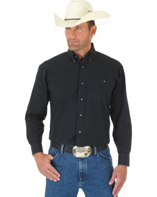Wrangler George Strait by Wrangler Men's Black Long Sleeve Western Shirt -  Tall | Mall of America®
