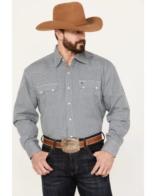 Stetson Men's Geo Print Long Sleeve Pearl Snap Western Shirt