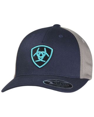 Ariat Men's Navy & Gray Embroidered Logo Flex Fit Ball Cap
