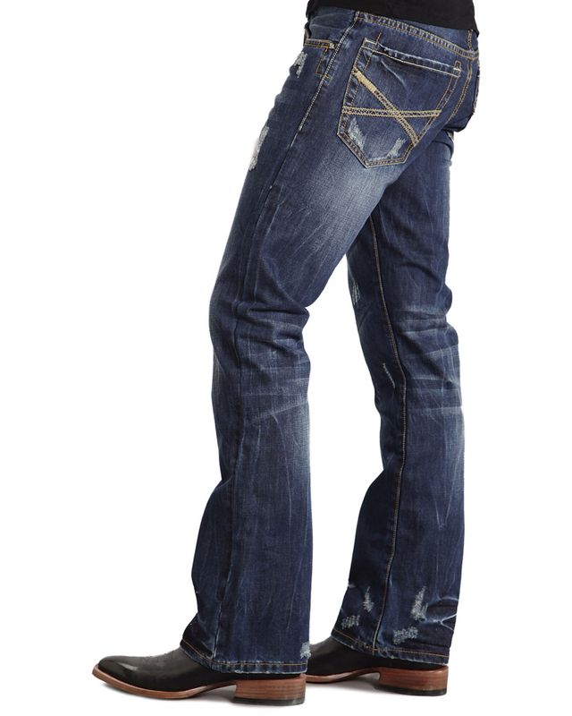 Rock & Roll: Slim Fit Stretch Straight Light Vintage Rope Stitch Pocket  Bootcut Jeans