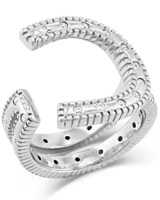 Montana Silversmiths Women's Silver In Step Crystal Open Ring