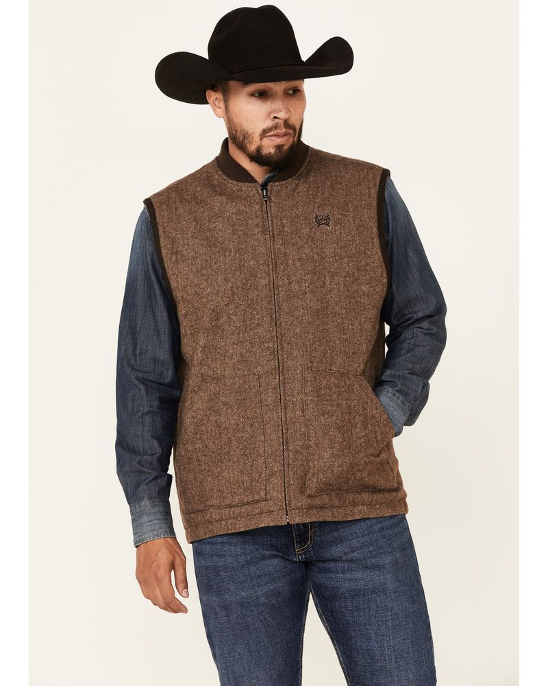 Cinch Men's Wool Canvas Reversible Zip-Front Vest