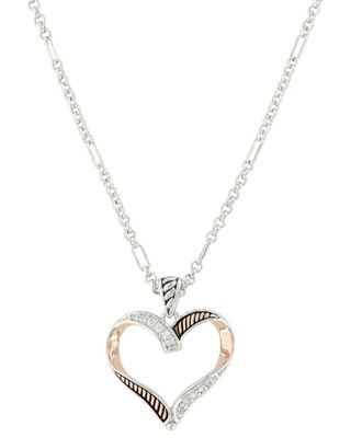 Montana Silversmiths Women's Facets Of Love Rose Gold Heart Necklace