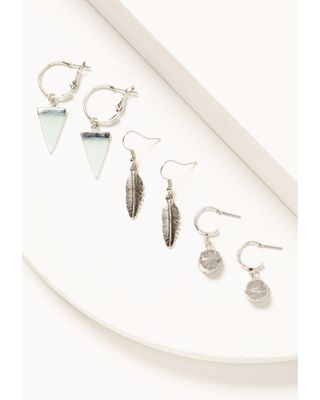 Shyanne Women's Semi-Precious Dangle Earrings - 3-Set