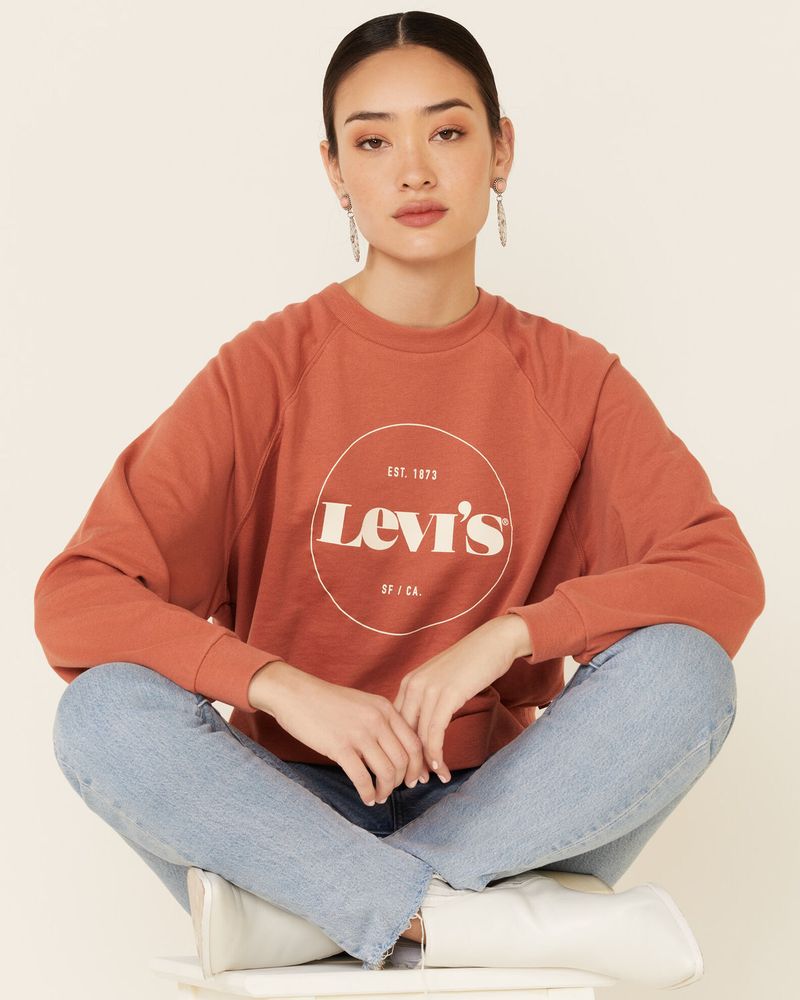 Levi's Women's Mauve Circle Logo Pullover Sweatshirt