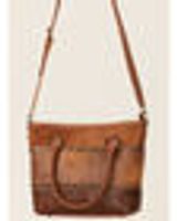Shyanne Women's Brown Patchwork Hair-On & Tooled Tote Bag