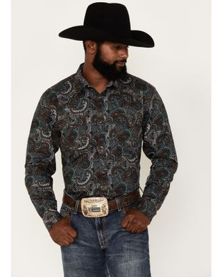 Cody James Men's Paisley 101 Print Long Sleeve Snap Western Shirt - Big & Tall