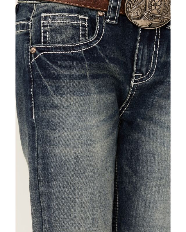 Shyanne Girls' Americana Horseshoe Pocket Stretch Bootcut Jeans