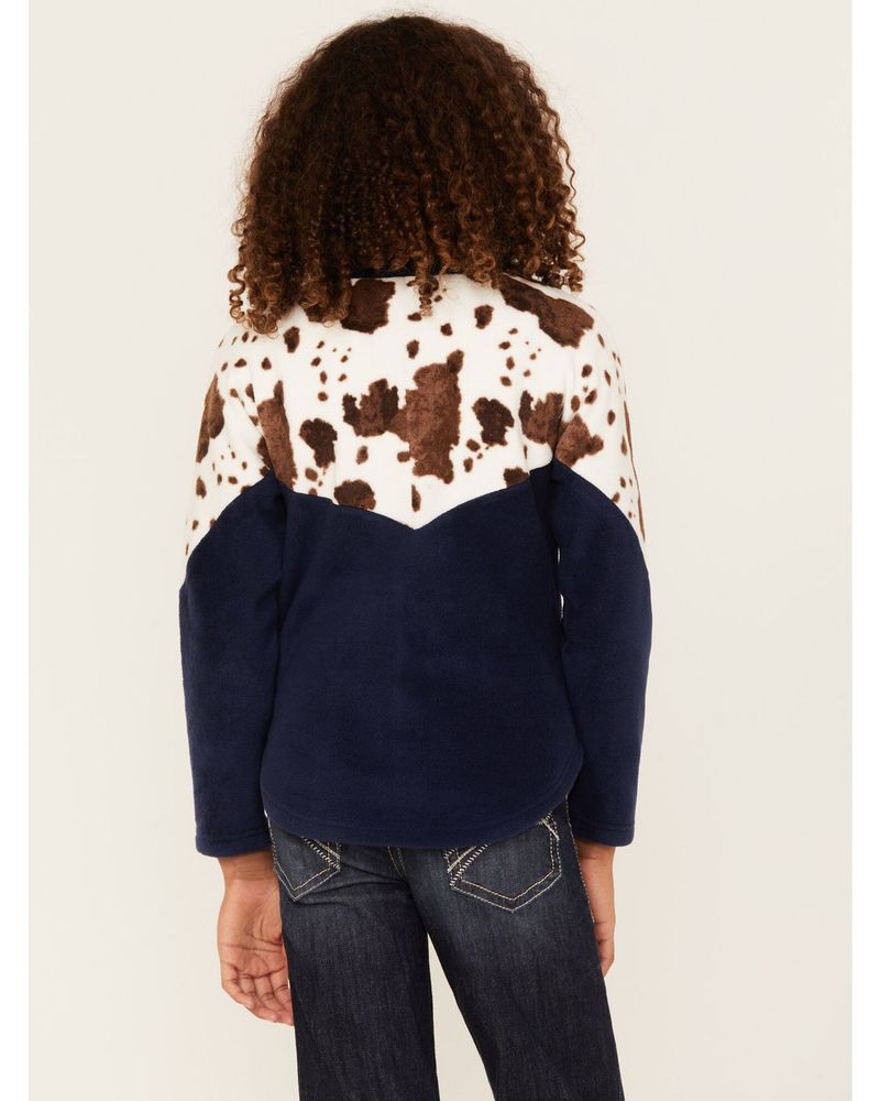 Cruel Girl Girls' Cowhide Color Block 1/4 Zip Pullover Sweater