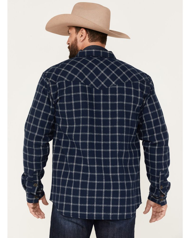 Cody James Men's Ghost Tree Plaid Button Down Sherpa Bonded Western Flannel Shirt Jacket