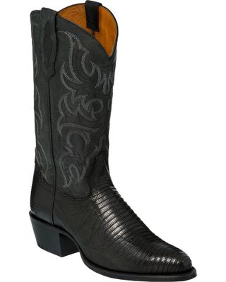 Tony Lama Men's Nacogdoches Black Teju Lizard Western Boots - Medium Toe