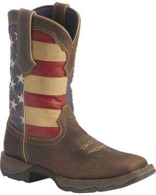 Durango Lady Rebel American Flag Western Performance Boots - Broad Square Toe