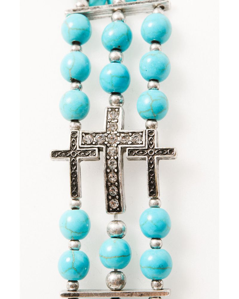 Shyanne Women's Turquoise Cross Beaded Bracelet