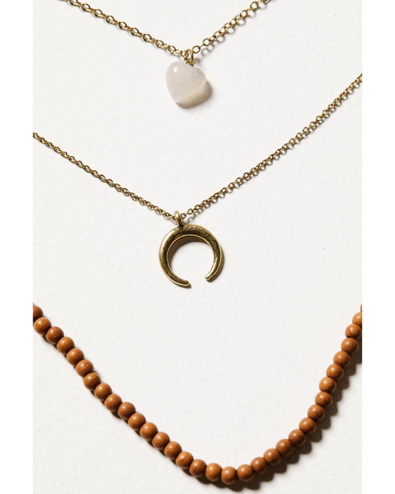 Shyanne Women's Crescent Multi-strand Necklace & Ring Set