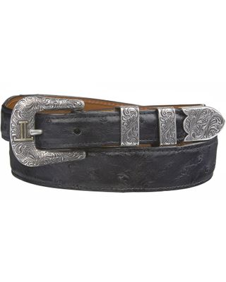 Lucchese Men's Black Full Quill Ostrich Leather Belt