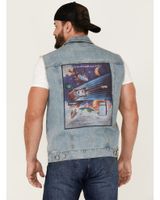 Wrangler X Fender Men's Cowboy Rockstar Patch Denim Vest