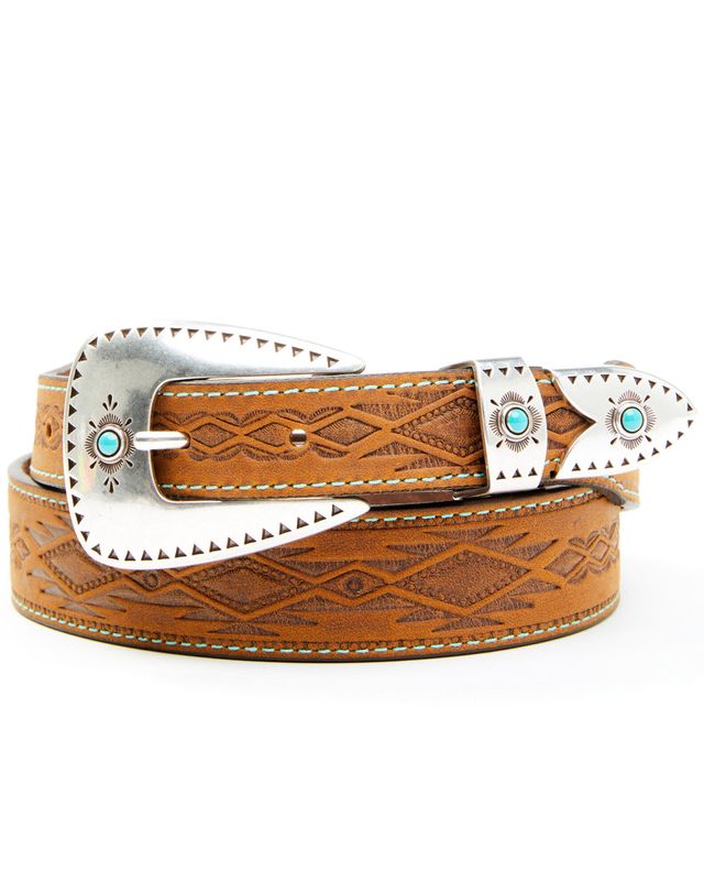 Tony Lama Women's Nicole Concho Belt, Silver, SM at  Women's