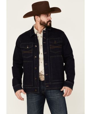 Blue Ranchwear Men's Rinse Button-Down Dark Indigo Denim Trucker Jacket