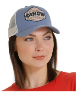 Cinch Women's Light Blue Southwestern Patch Baseball Cap