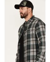 Brothers & Sons Men's Plaid Print Long Sleeve Button-Down Flannel Shirt