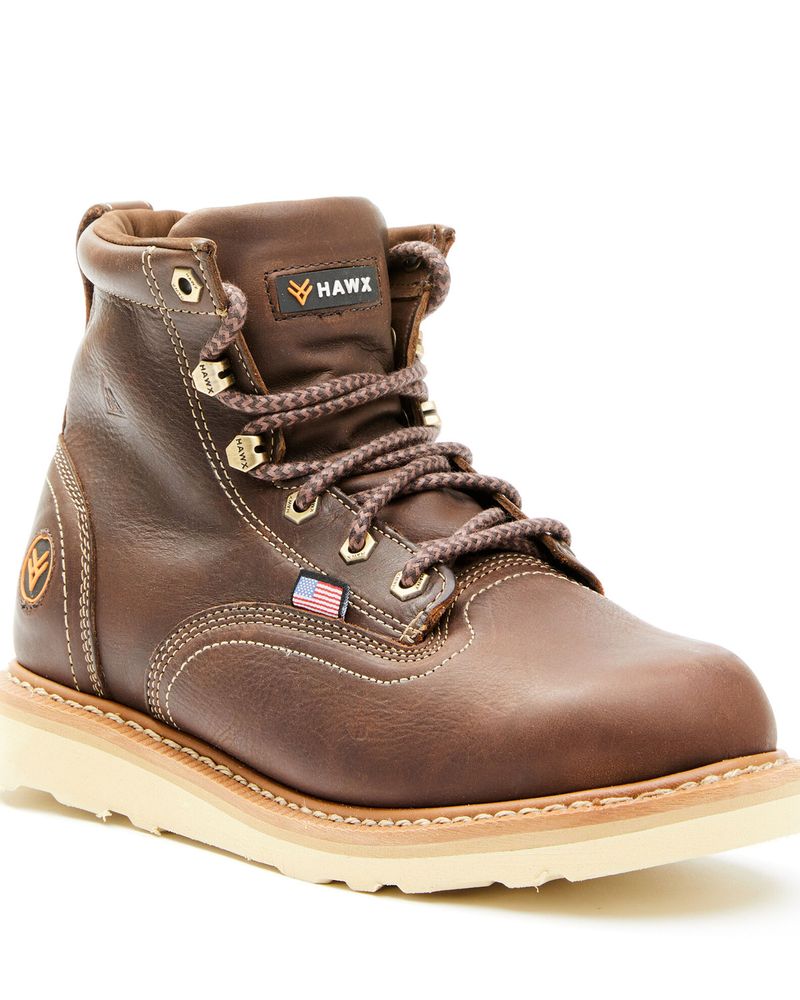 Hawx Men's Brown USA Wedge Work Boots