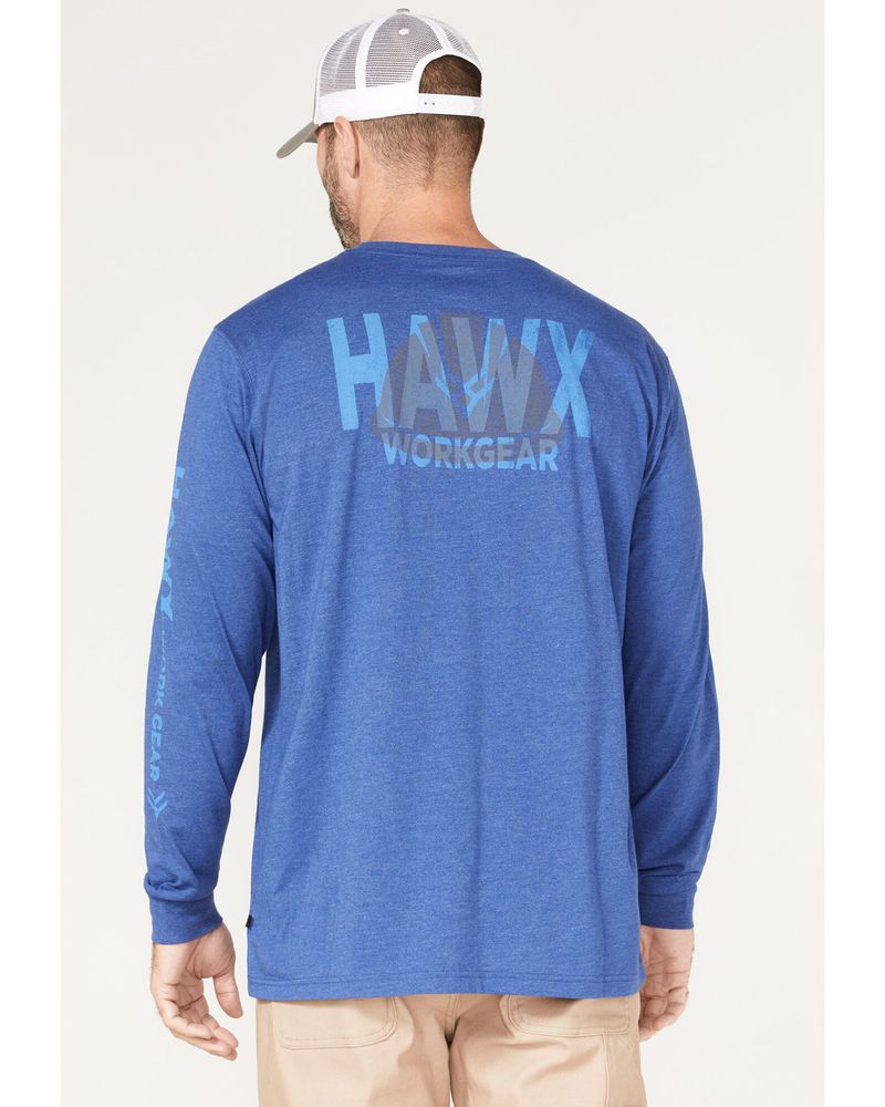 Men's Hawx Dark Gray Original Baseball Crew Long Sleeve Work T-Shirt