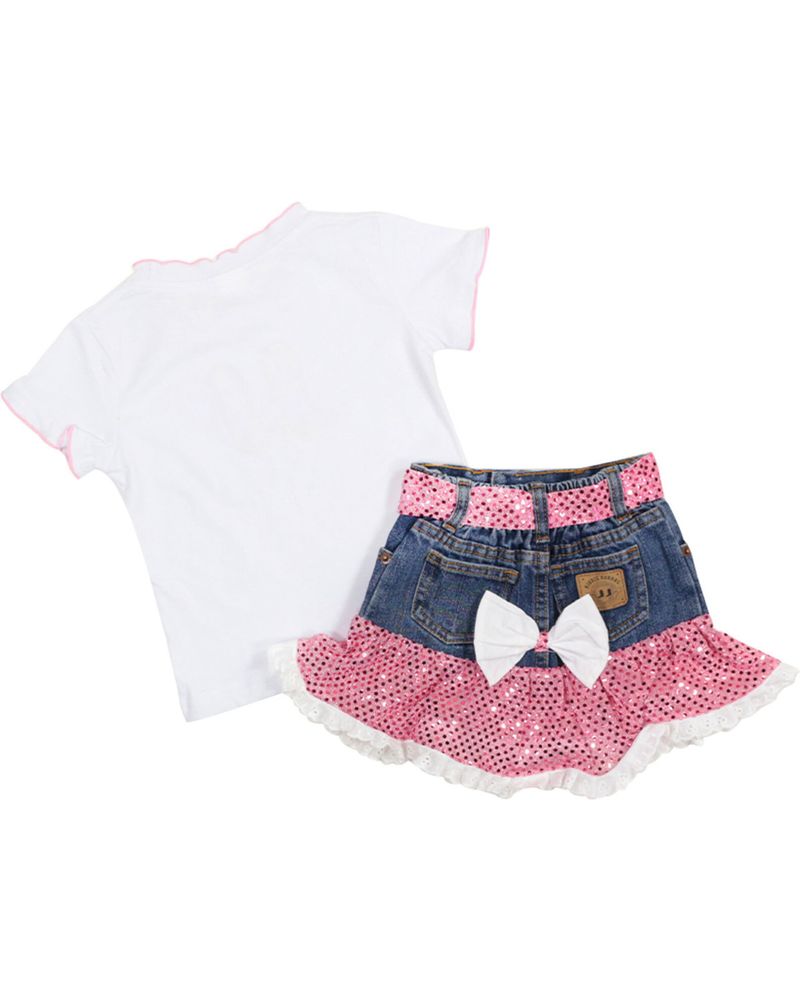 Kid's Korral Girl's Sequin Ruffle Shirt and Skirt Set