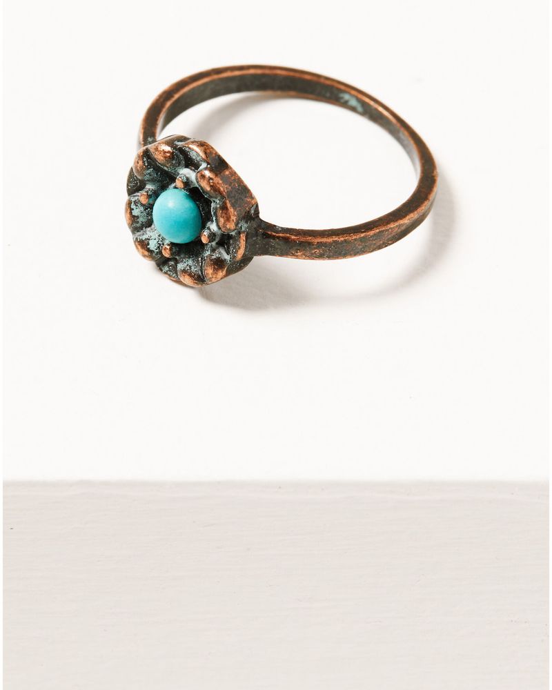 Shyanne Women's Bronze & Turquoise 4-Piece Ring Set