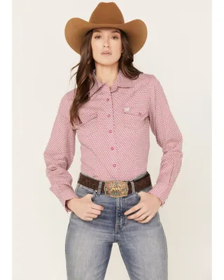 Cinch Women's Geo Print Long Sleeve Western Snap Shirt