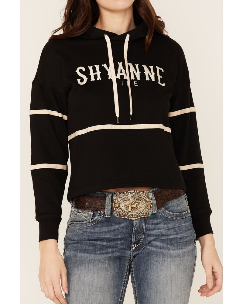 Shyanne Life Women's Cropped Embroidered Hoodie - Black