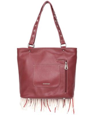 Montana West Women's American Flag Fringe Concealed Carry Tote Bag
