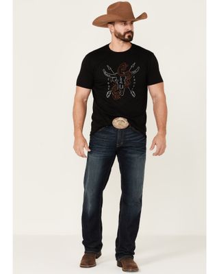 Cody James Men's Crossways Graphic Short Sleeve T-Shirt - Black