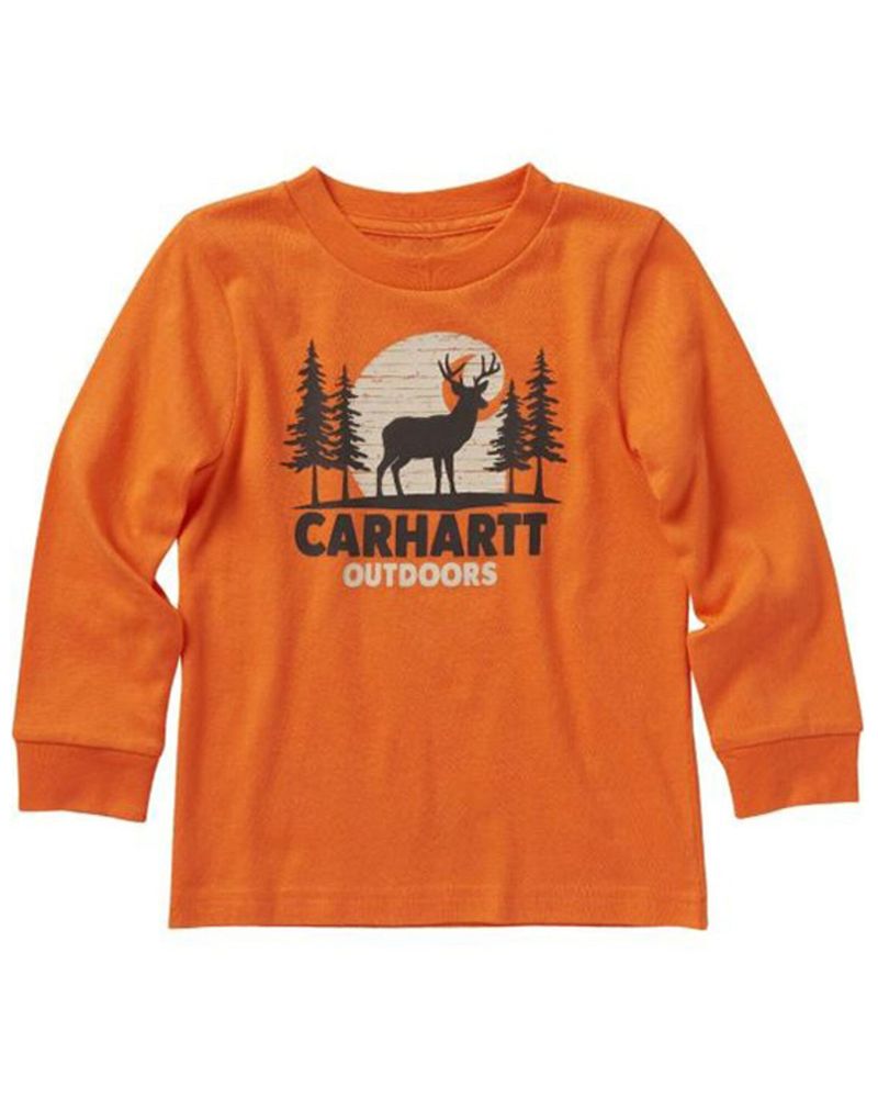 Carhartt Toddler-Boys' Deer Logo Graphic Long Sleeve T-Shirt